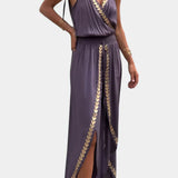 Lorena | Kombinezon s zlatnim detaljima i šlicem na nozi