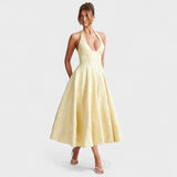 Halina - Midi haljina s korsetom i volanima