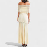 Vittoria | Dugačko pletene haljina s golim ramenima