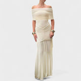 Vittoria | Dugačko pletene haljina s golim ramenima