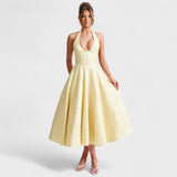 Halina - Midi haljina s korsetom i volanima