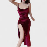 Gabriela | Haljina od baršuna s bočnim otvorom