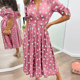 Monica™ | Elegantna haljina s točkicama