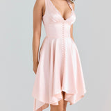 Élodie | Romantična svilena haljina s blagim sjajem i delikatnom čipkom