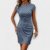 Emma | Haljina s kratkim rukavima, tulip krojem i uzorkom na cijeloj površini