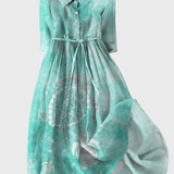 Turkizna haljina s otiskom kornjače