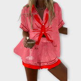 Set Beatriz | Pallina lagano s uzorkom škampi u ružičastoj boji