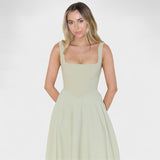 Maribel - Midi suknja s kvadratnim dekolteom