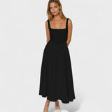 Maribel - Midi suknja s kvadratnim dekolteom