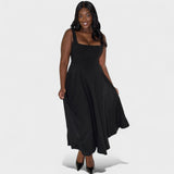 Maribel - Midi suknja s kvadratnim dekolteom