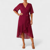 Yalina - Elegantna haljina s remenom oko struka i podesivim remenom