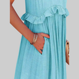 LANDRY | Bezrukavna haljina s elegantnim volanima