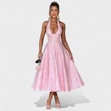 Effie - Midi haljina s teksturiranim materijalom i V izrezom