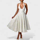 Effie - Midi haljina s teksturiranim materijalom i V izrezom