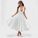 Effie - Midi haljina s teksturiranim materijalom i V izrezom