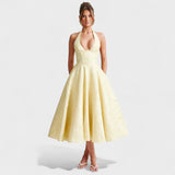 Effie - Midi haljina s teksturiranim materijalom i V izrezom