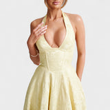 Effie - Midi haljina s teksturiranim materijalom i V izrezom