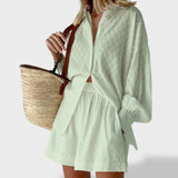 Maud | Elegantni komplet košulje i šortsa od lanenog pamuka