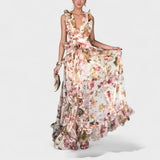 Isabela | Duga haljina s cvjetnim volanima