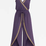 Lorena | Kombinezon s zlatnim detaljima i šlicem na nozi