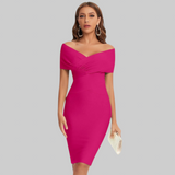 Clelia – Ženska srednja haljina s otkrivenim ramenima