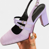 Orlanda satenske pete s dvostrukim remenom i remenom za gležanj