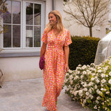 Sandra | Elegantna maxi haljina s V izrezom