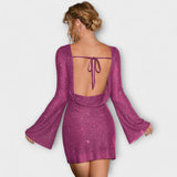 Cinty | Suknja od šljokica s otvorenim leđima i dugim rukavima