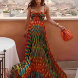 Aria | Maksi haljina sa apstraktnim uzorkom bez rukava u A kroju