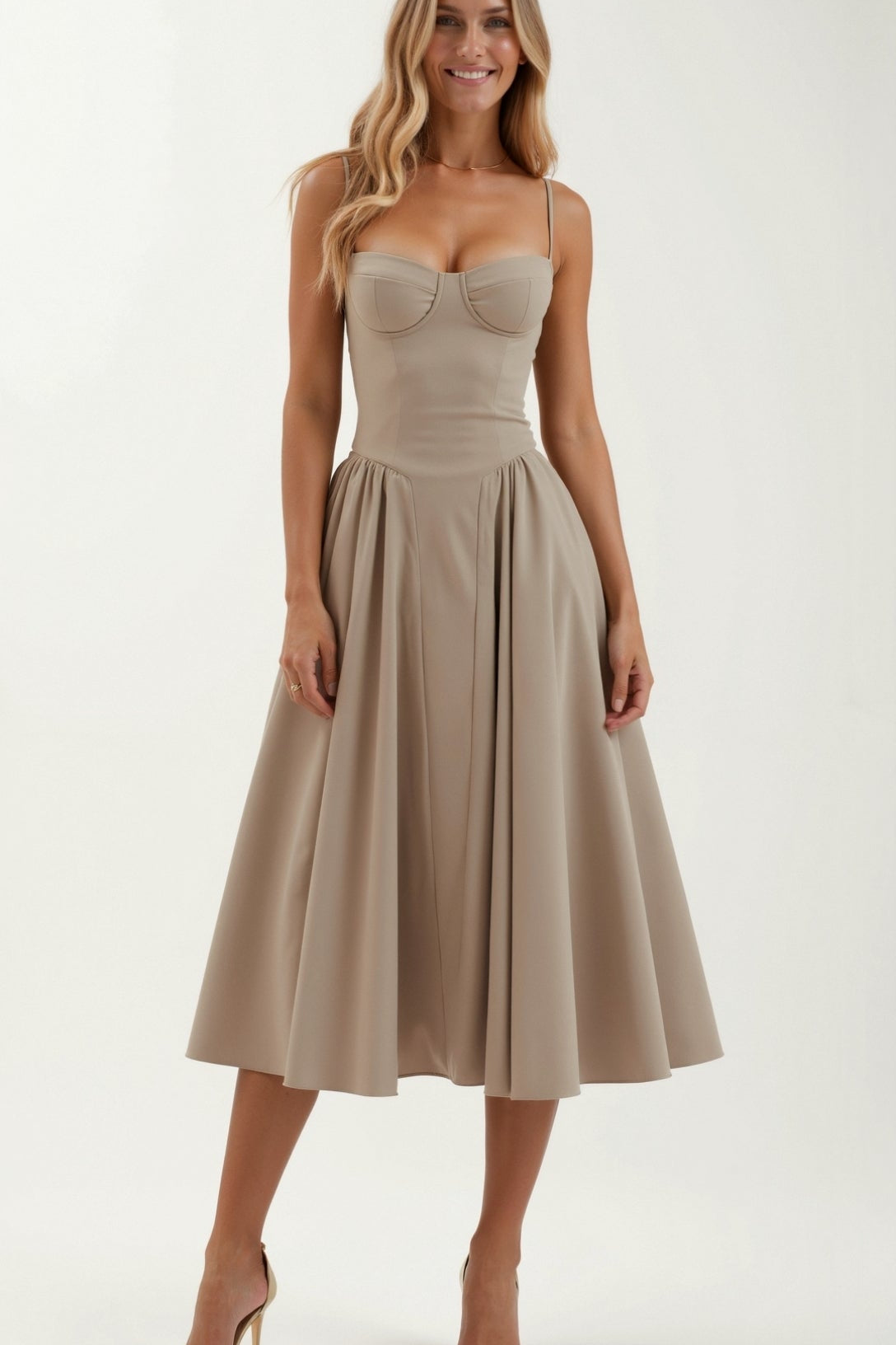 Odette Elegancia | Midi haljina s strukturiranim korsetom