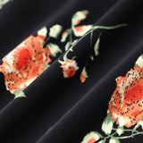 Gloria | Crna cvjetna midi haljina