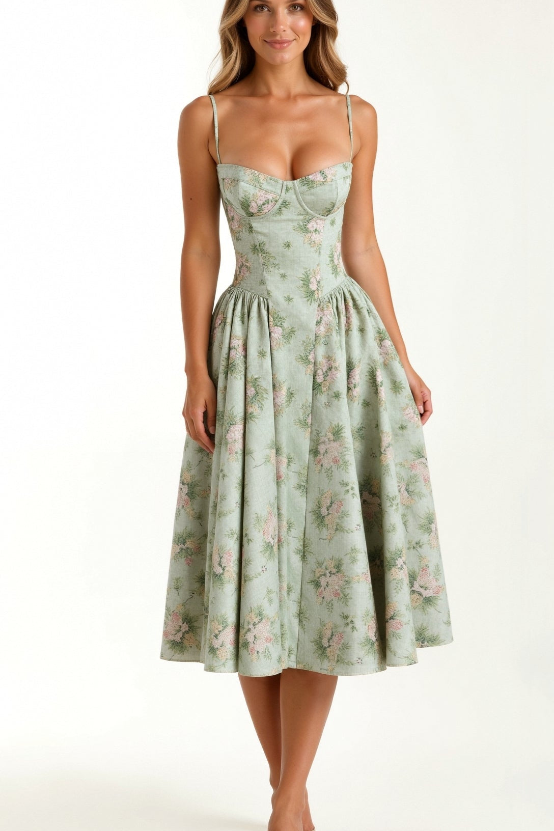 Odette Elegancia | Midi haljina s strukturiranim korsetom