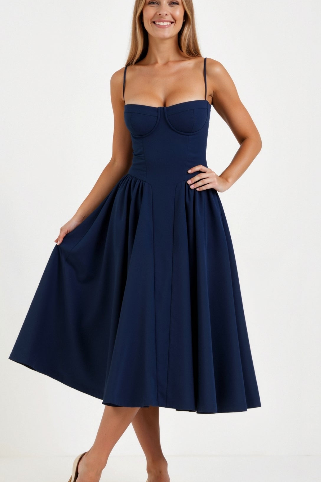 Odette Elegancia | Midi haljina s strukturiranim korsetom