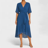 Yalina - Elegantna haljina s remenom oko struka i podesivim remenom