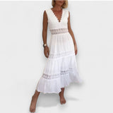 Kim | Čipkasta haljina s V-izrezom