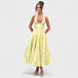 Halina - Midi haljina s korsetom i volanima