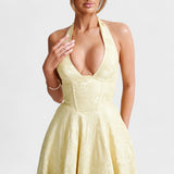 Halina - Midi haljina s korsetom i volanima