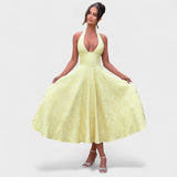 Halina - Midi haljina s korsetom i volanima