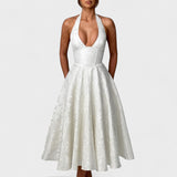 Effie - Midi haljina s teksturiranim materijalom i V izrezom