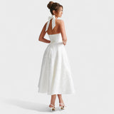 Effie - Midi haljina s teksturiranim materijalom i V izrezom