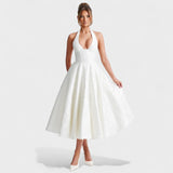 Effie - Midi haljina s teksturiranim materijalom i V izrezom