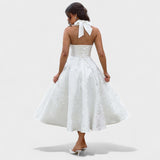 Effie - Midi haljina s teksturiranim materijalom i V izrezom