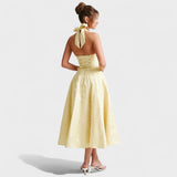 Effie - Midi haljina s teksturiranim materijalom i V izrezom