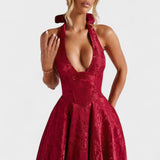 Effie - Midi haljina s teksturiranim materijalom i V izrezom