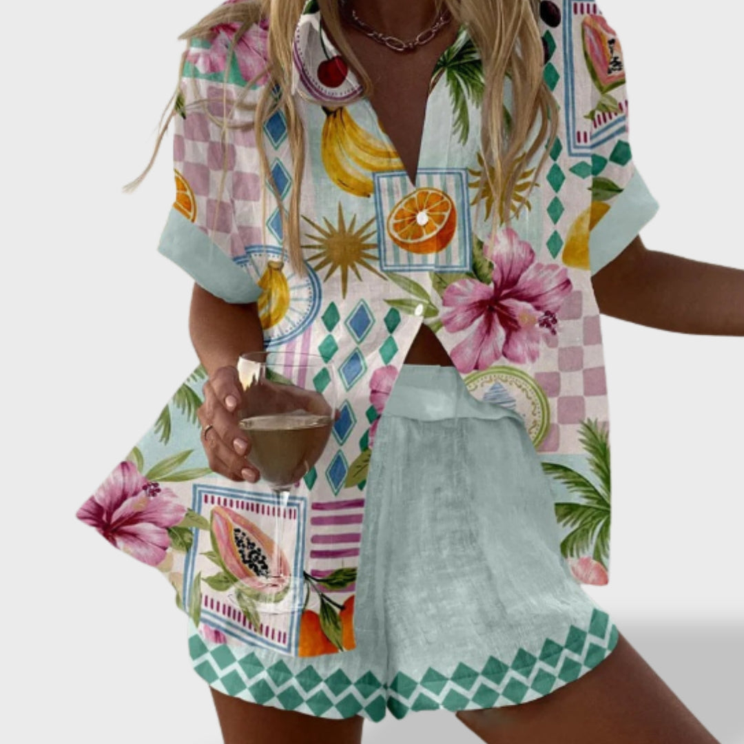 Norellia | Ljetni lagani i svestrani kratki set od lanene tkanine