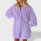 Maud | Elegantni komplet košulje i šortsa od lanenog pamuka