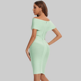 Clelia – Ženska srednja haljina s otkrivenim ramenima