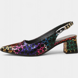 Karthleen debeli štikle s geometrijskim uzorkom