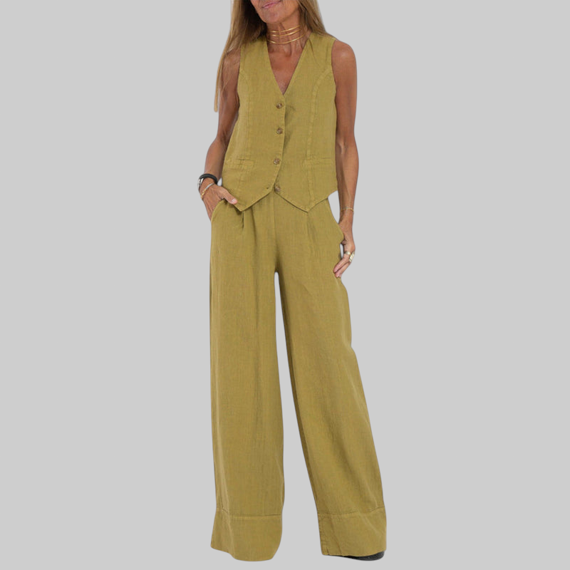 Martina | Elegantni dvodijelni laneni set