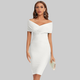 Clelia – Ženska srednja haljina s otkrivenim ramenima